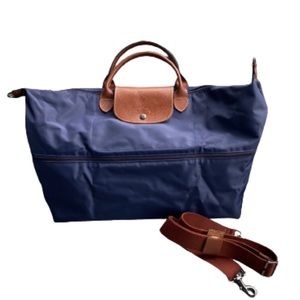 Longchamp Le Pliage Expandable Travel Tote, navy